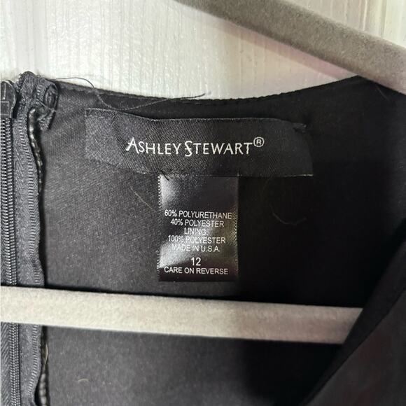 Ashley Stewart Black Faux Leather Fringe Maxi Dress V Neck Size 12 - Picture 4 of 7